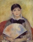 Pierre-Auguste Renoir Girl with a Fan painting